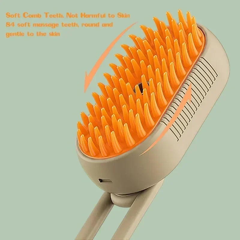 Steamy Pet Brush Electric Spray Rechargeable