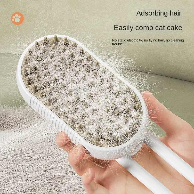 Steamy Pet Brush Electric Spray Rechargeable