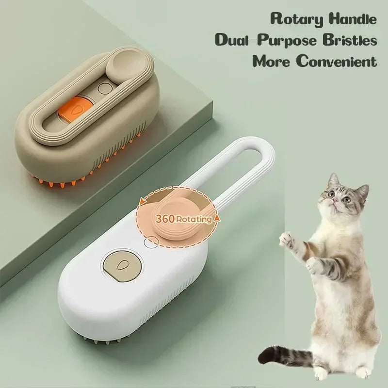 Steamy Pet Brush Electric Spray Rechargeable