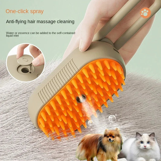 Steamy Pet Brush Electric Spray Rechargeable