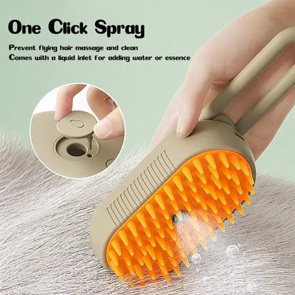 Steamy Pet Brush Electric Spray Rechargeable