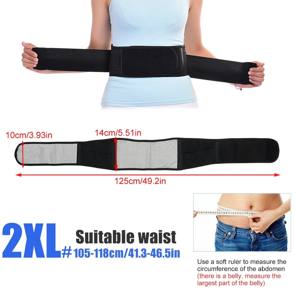 Heating Back Brace for Lower Back Pain Relief – Adjustable Magnetic Therapy