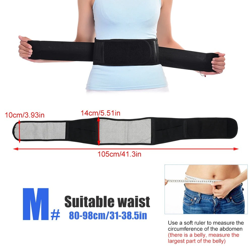 Heating Back Brace for Lower Back Pain Relief – Adjustable Magnetic Therapy