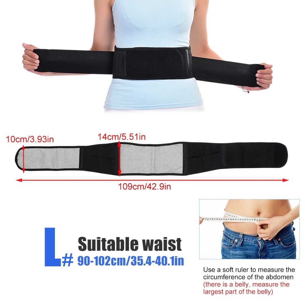 Heating Back Brace for Lower Back Pain Relief – Adjustable Magnetic Therapy